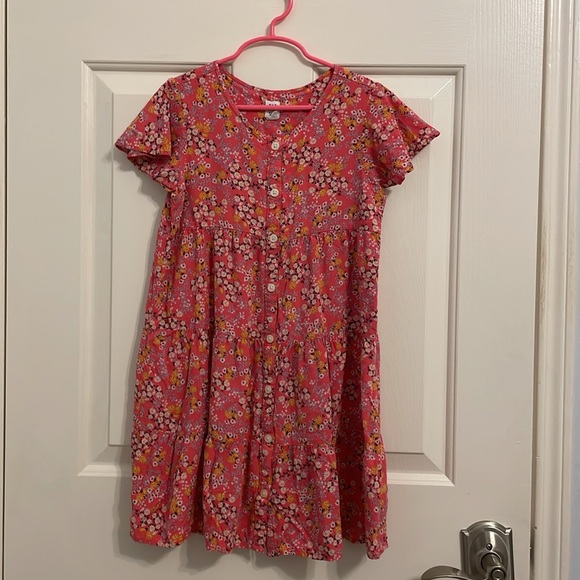 Gap Kids punk floral butterfly sleeve woven tiered dress size 8 - Picture 6 of 6